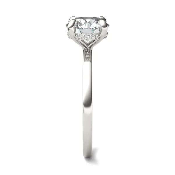 Round Custom Hidden Halo Classic Engagement Ring Setting